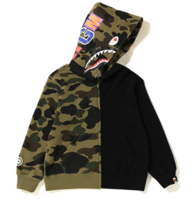 Two-tone camouflage shark boy jacket